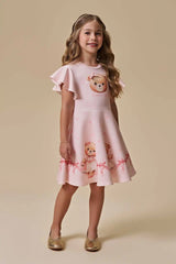 Vestido Infantil Rosa Ursinha Princess – Doce e Confortável