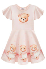 Vestido Infantil Rosa Ursinha Princess – Doce e Confortável