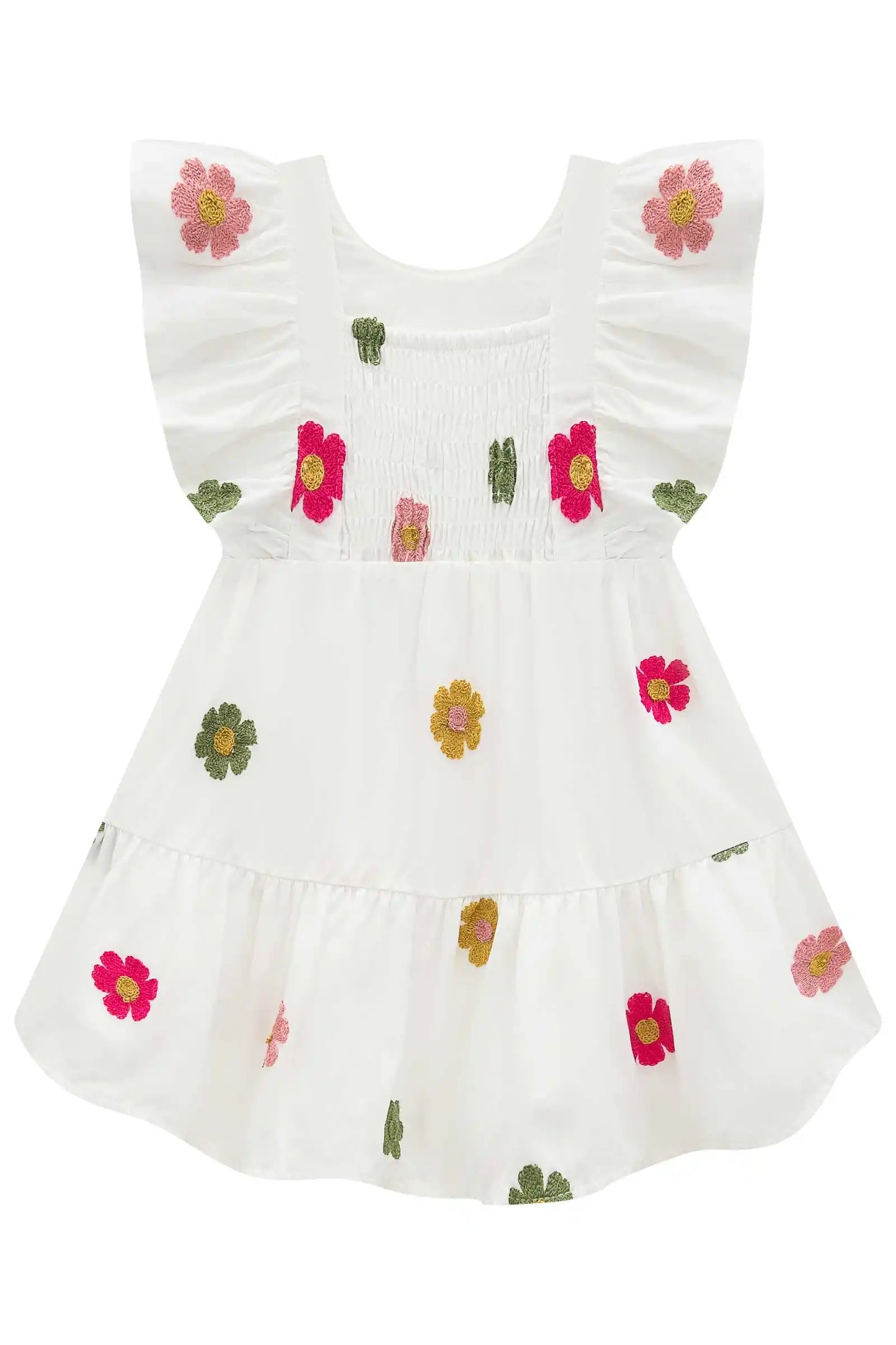 Vestido Infantil Branco Bordado – Leve e Encantador