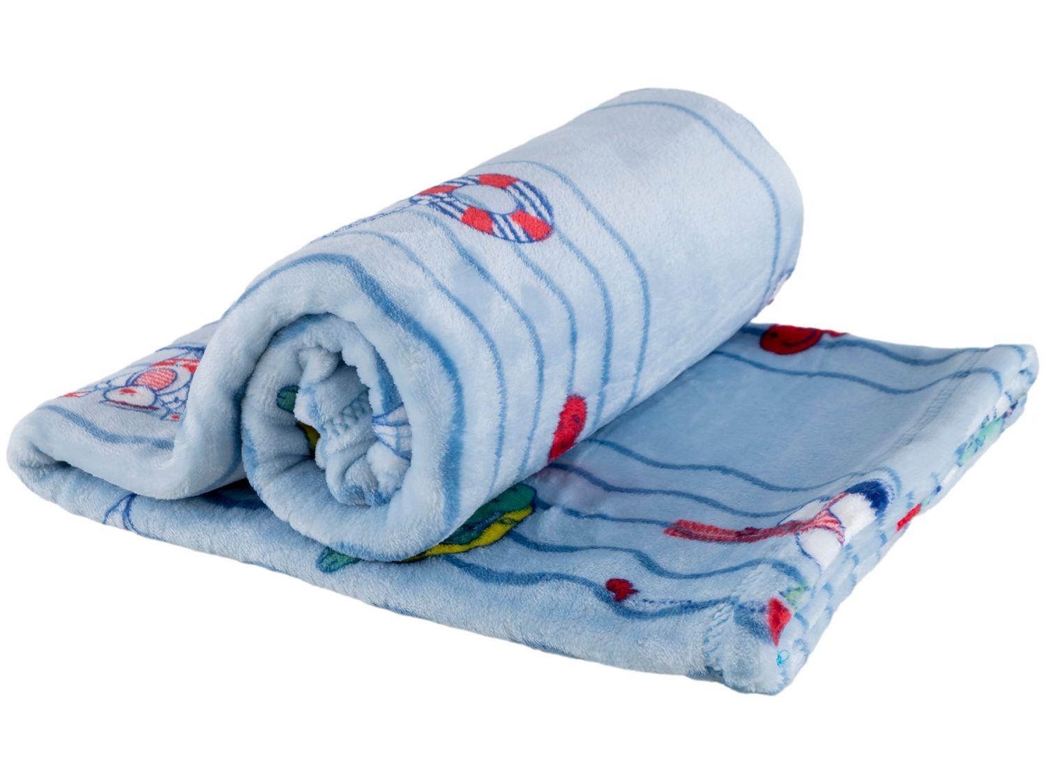 Cobertor Flannel Kyor Masculino Azul jolitex
