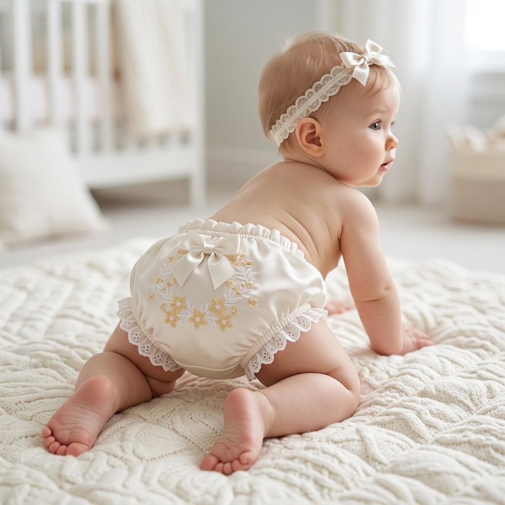 Calcinha Infantil Tricoline com Babados e Conforto