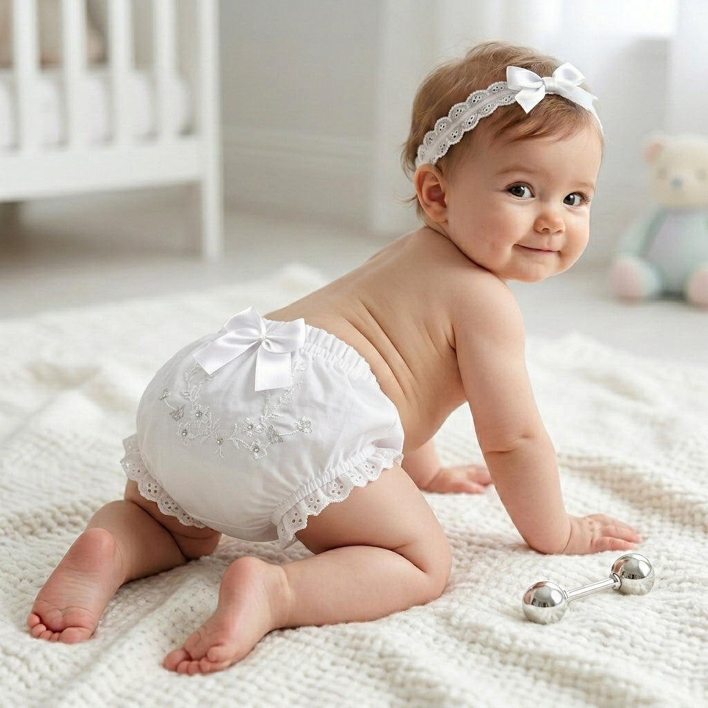 Calcinha Infantil Tricoline com Babados e Conforto