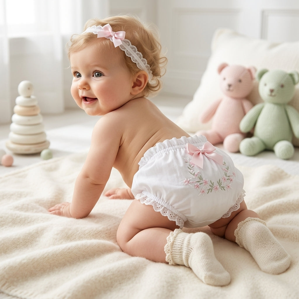 Calcinha Infantil Tricoline com Babados e Conforto
