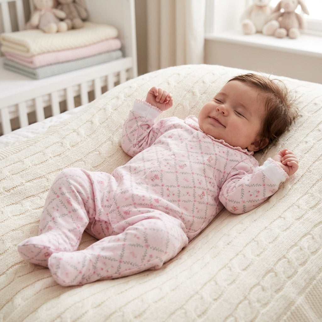 Macacão Longo de Bebê Rosa com Gola de Babado para Estilo e Conforto