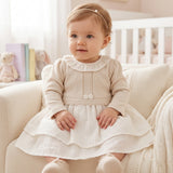 Vestido de Bebê em Tricô com Saia Tule Elegante