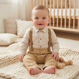 Conjunto body e calça de bebê elegante menino Paraíso