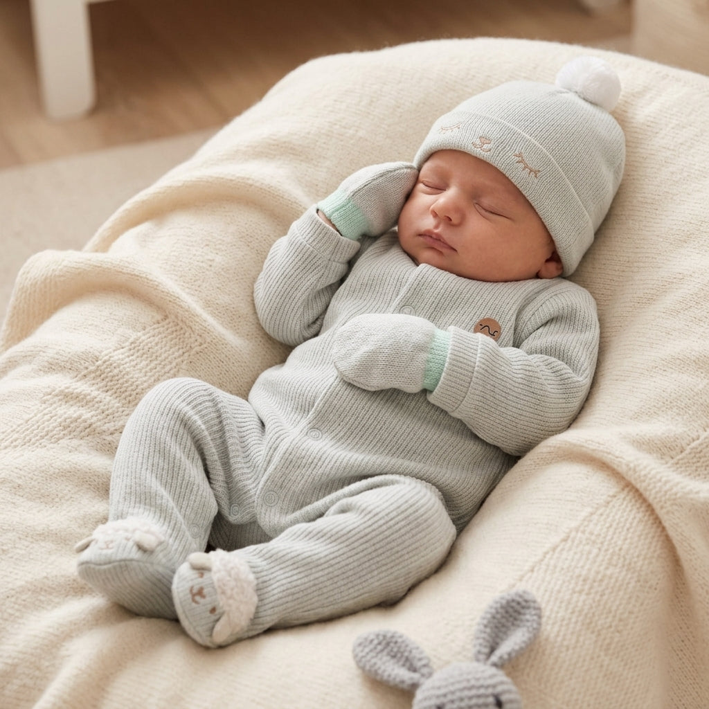 Macacão Longo Urso Verde com Touca e Luvinhas - Conforto Exclusivo para Bebê