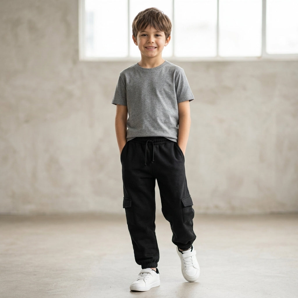 Calça Cargo Moletom Preta Confortável e Versátil