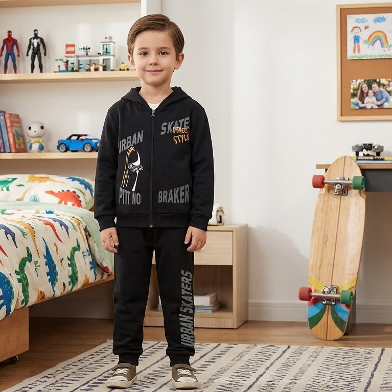 Conjunto de Moletom com Zipper, Capuz e Bolso – Estilo Casual e Conforto Garantido