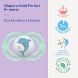 Chupeta MAM Perfect Azul 6+ Meses Leve e Segura