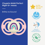 Chupeta MAM Perfect Night Rosa 6+ Meses Leve e Segura
