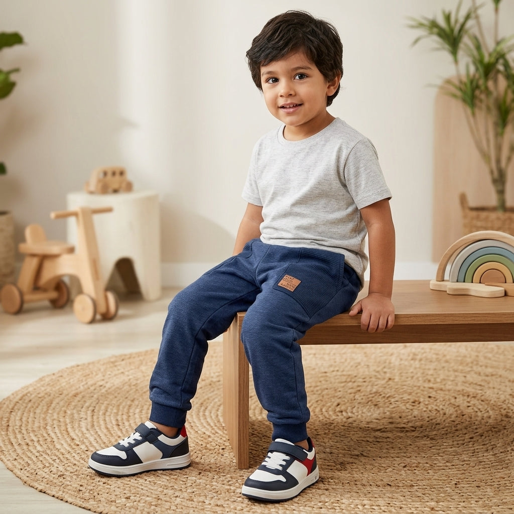 Calça de Moletom com Gorgurão, Bolso e Plaquinha para Conforto e Estilo