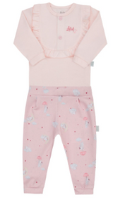 Conjunto Baby Longo de Body em Malha Conforto com Babadinho