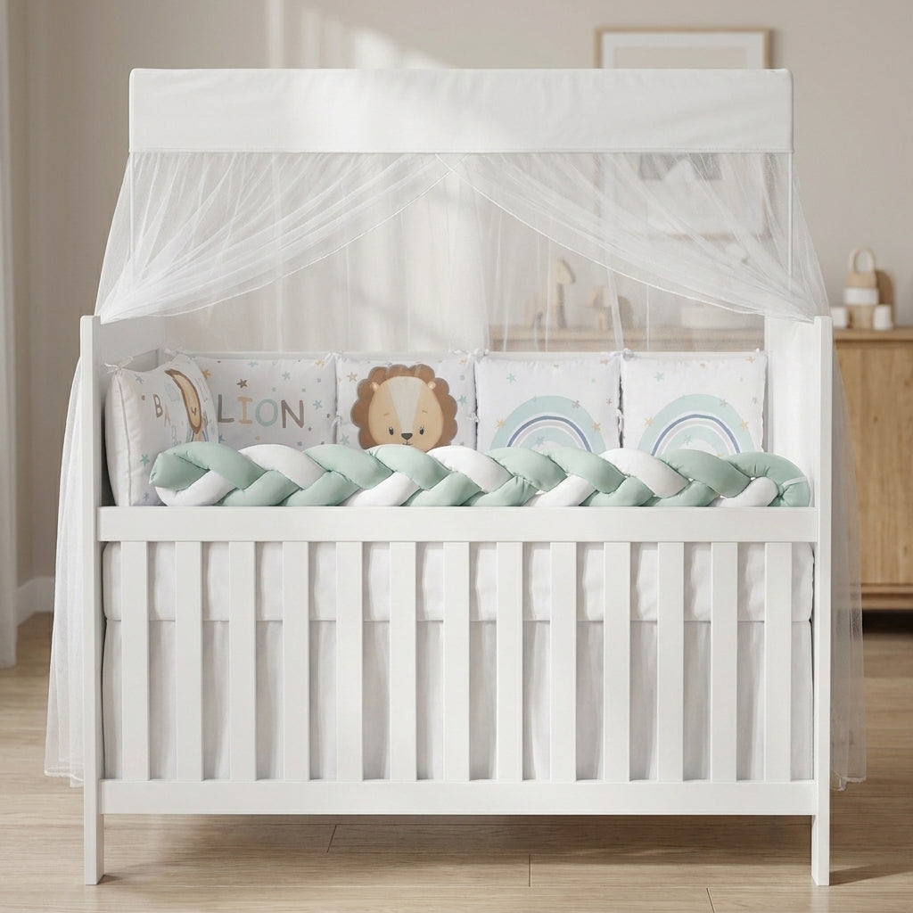 Kit Berço Estampado Trança Coleção Leão Baby 10 Peças