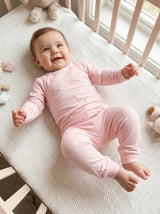 Conjunto Body Longo Térmico Canelado Bordado – Aconchego e Proteção para Bebês