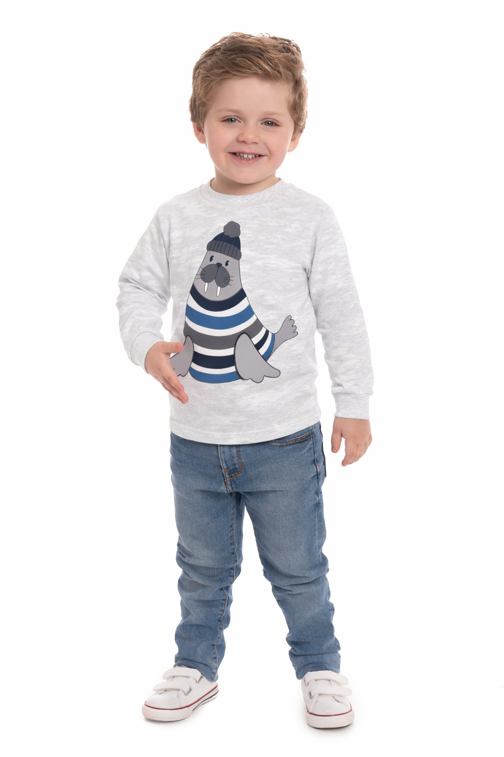 Camiseta Infantil Masculina Meia Malha Foca – Conforto e Estilo Divertido