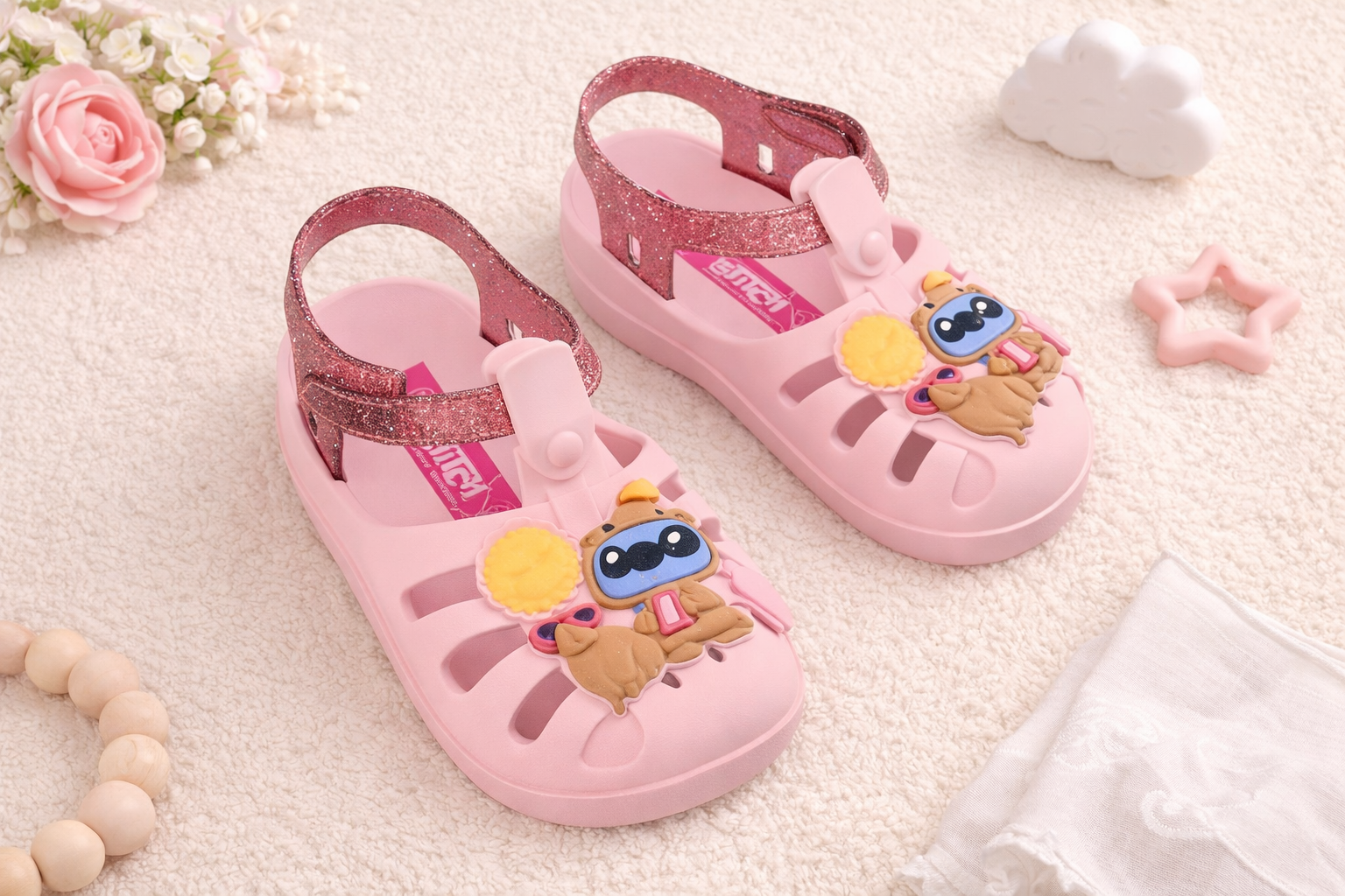Sandália Disney Magic Ara Rosa Médio – Conforto e Encanto para Pequenos Pés