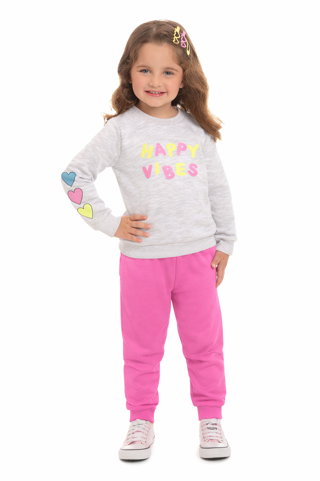 Conjunto Infantil Moletom Happy Vibes – Alegria e Conforto para o Dia a Dia