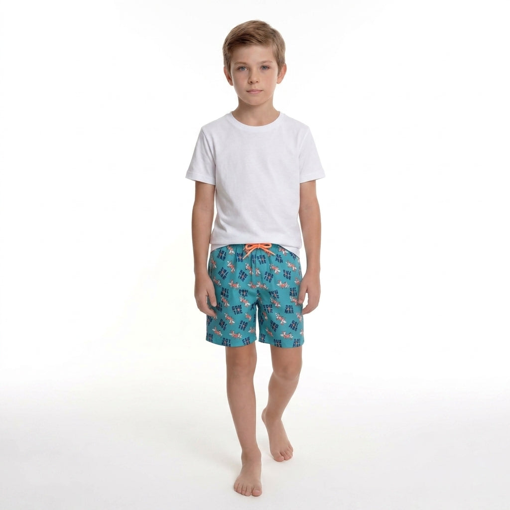 Bermuda Infantil Tactel Sublimado Sol e Mar – Leve e Confortável