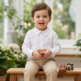 Camisa Baby Boy com Botões – Visual Clássico e Charmoso