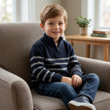 Casaco Masculino Infantil Em Tricot Ziper