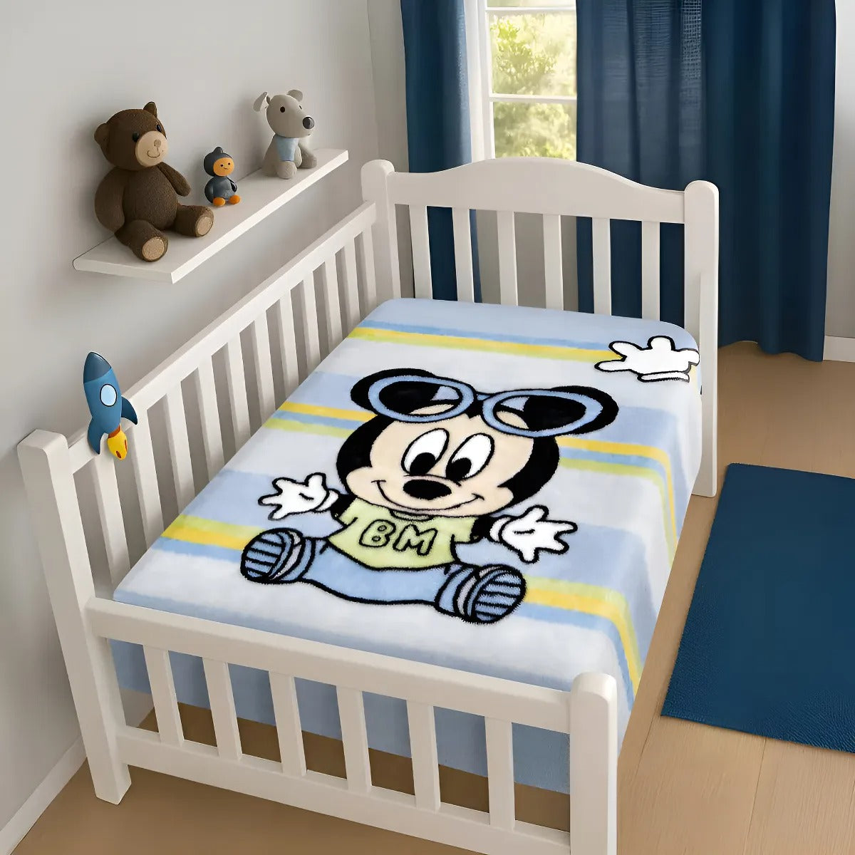 Cobertor Raschel Masculino Disney Baby Jolitex Azul Claro
