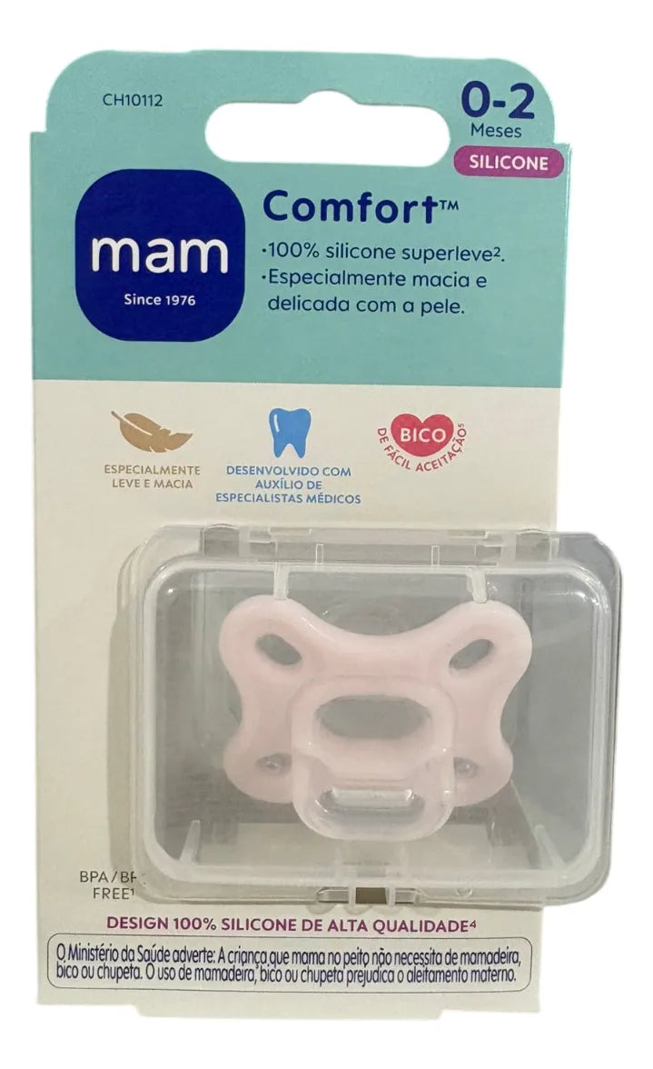 Chupeta MAM Comfort Rosa Leve e Macia para o Dia a Dia