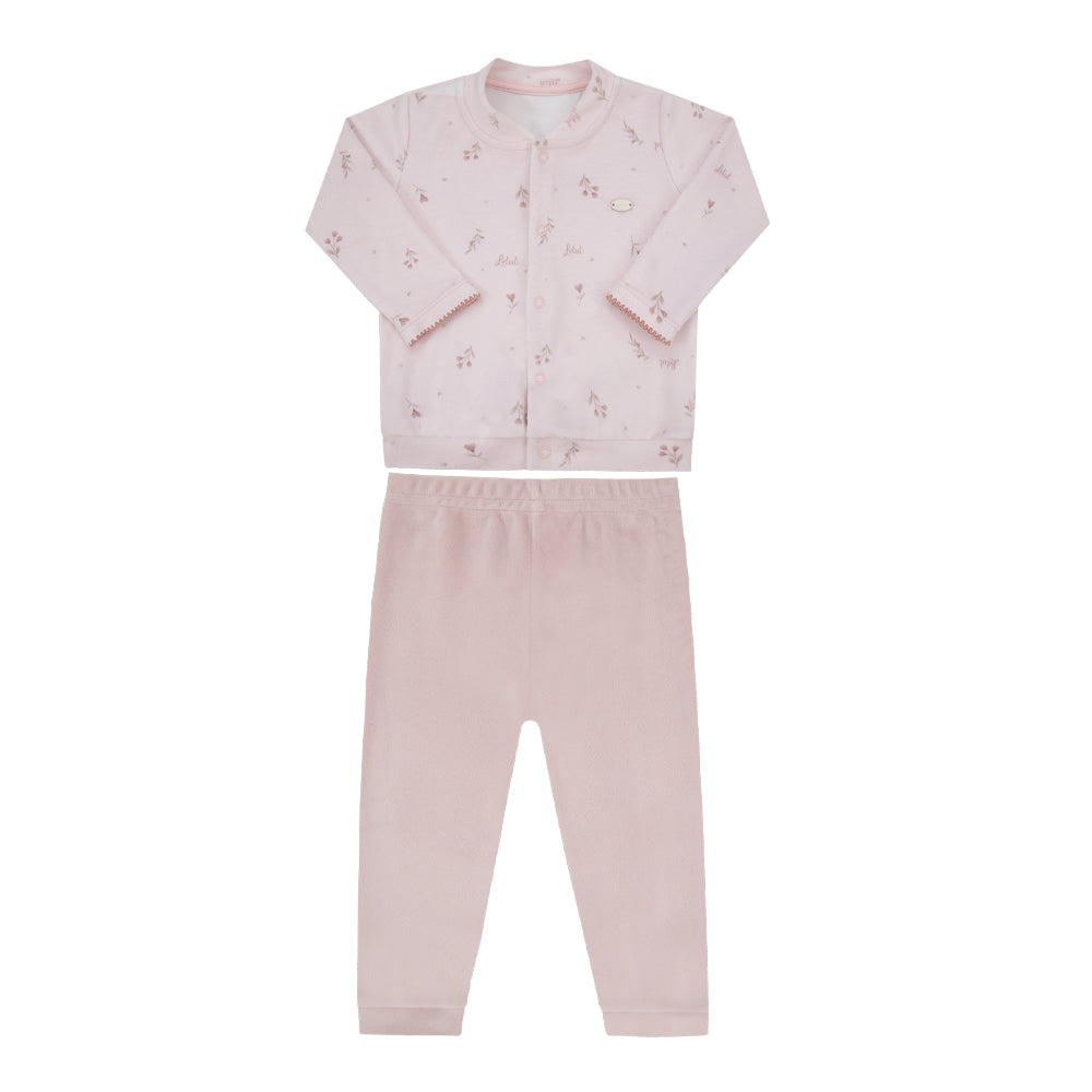 Conjunto de Bebê Rosa Floral com Toque Suave