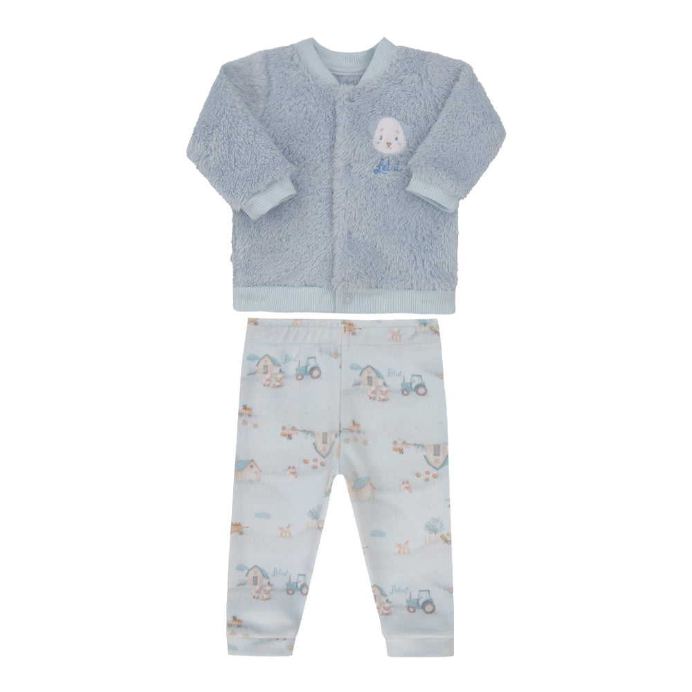 Conjunto de Bebê com Jaqueta Peluciada e Calça Estampada