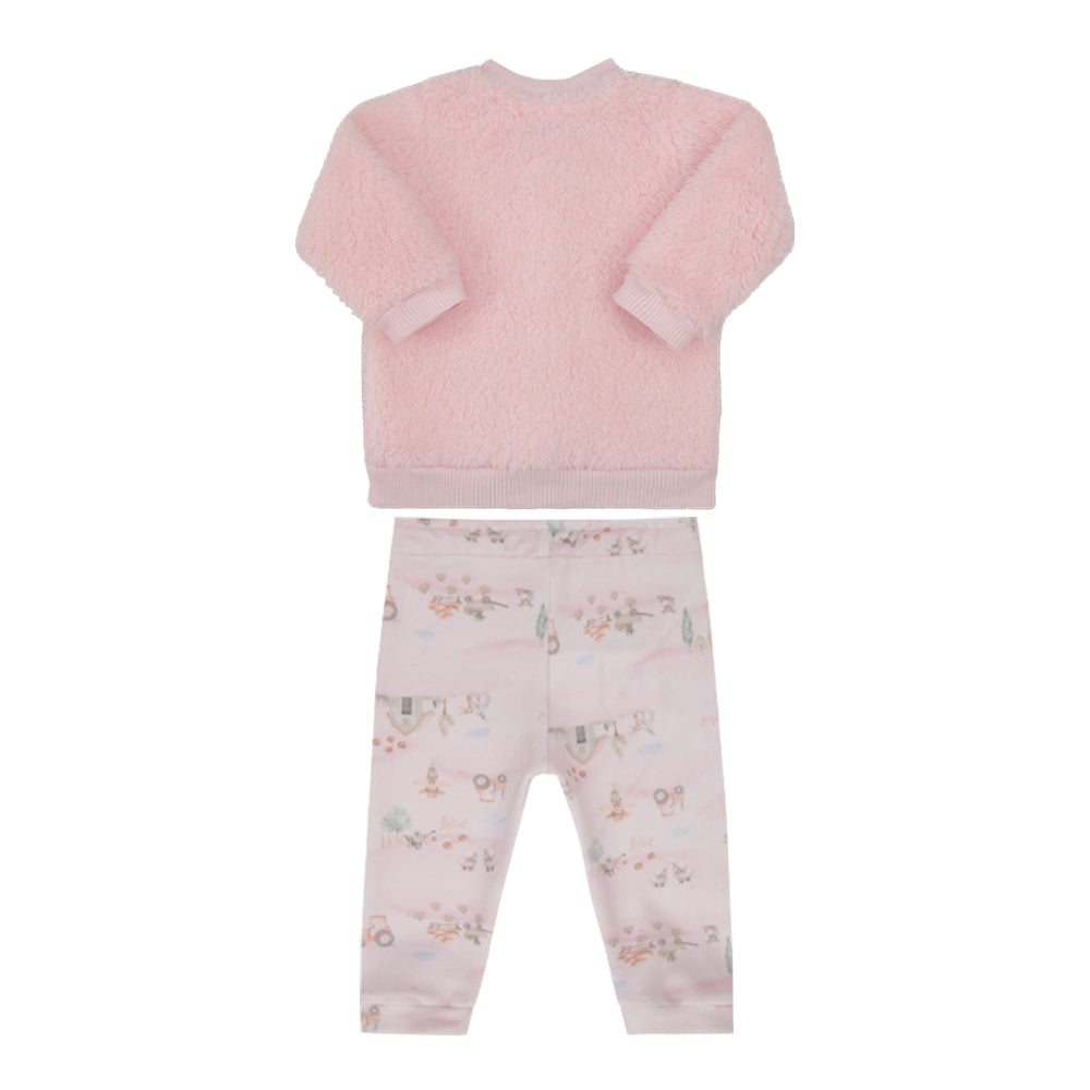 Conjunto de Bebê com Jaqueta Peluciada e Calça Estampada
