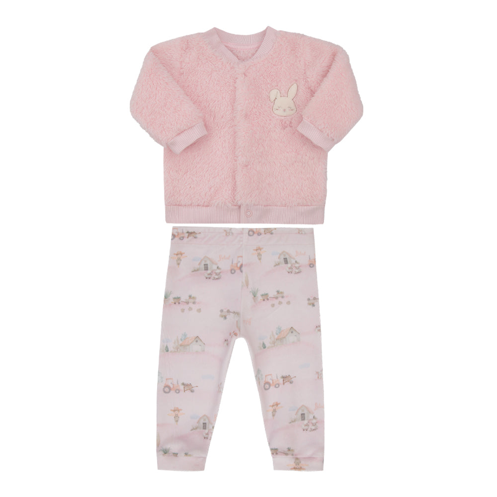 Conjunto de Bebê com Jaqueta Peluciada e Calça Estampada