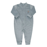 Macacão Longo Azul com Patch de Ursinho – Conforto e Estilo para Bebê
