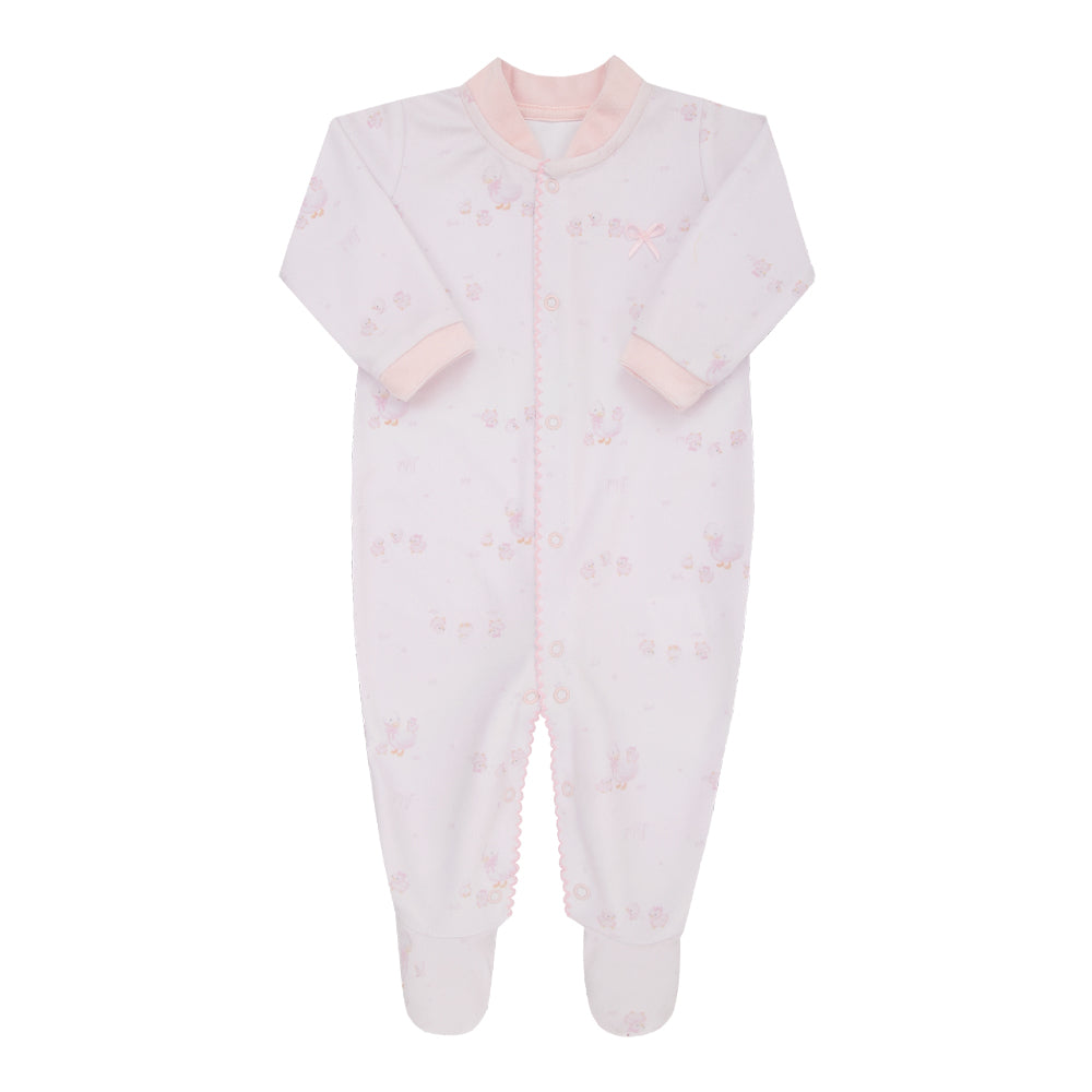 Macacão de Bebê Rosa com Estampa Delicada para Conforto Diário