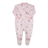 Macacão Longo de Bebê Rosa com Estampa Divertida para Conforto Diário