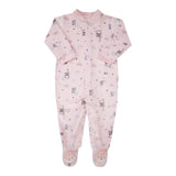 Macacão Longo de Bebê Rosa com Estampa Divertida para Conforto Diário