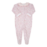 Macacão Longo de Bebê Rosa com Gola de Babado para Estilo e Conforto