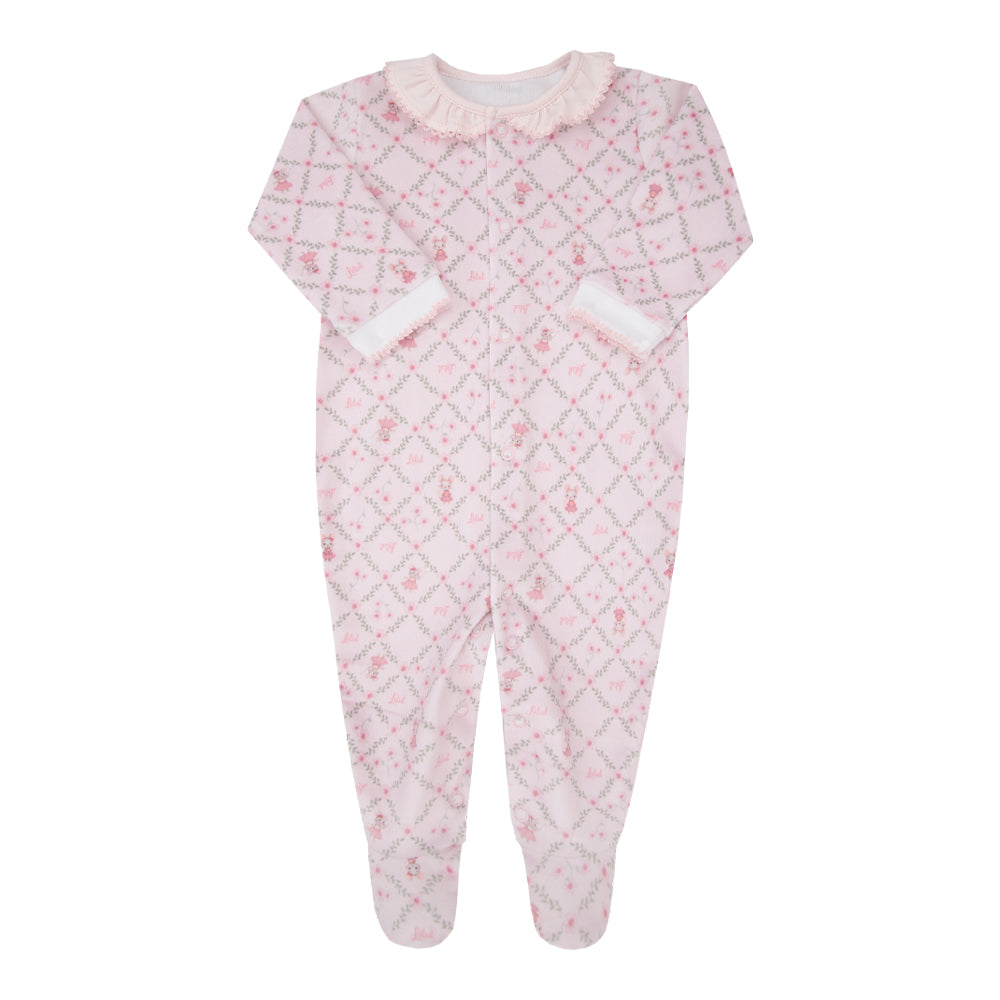 Macacão Longo de Bebê Rosa com Gola de Babado para Estilo e Conforto