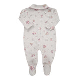 Macacão Longo de Bebê Rosa com Gola Peter Pan para Conforto e Charme