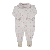 Macacão Longo de Bebê Rosa com Gola Peter Pan para Conforto e Charme