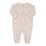 Macacão Bebê Rosa com Detalhes de Renda e Conforto
