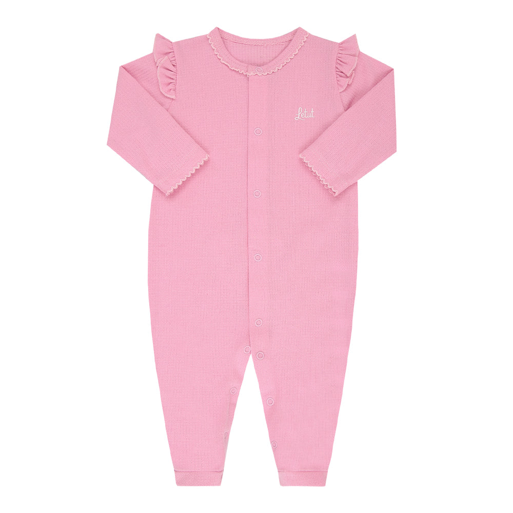 Macacão Bebê Rosa com Babados e Conforto Diário