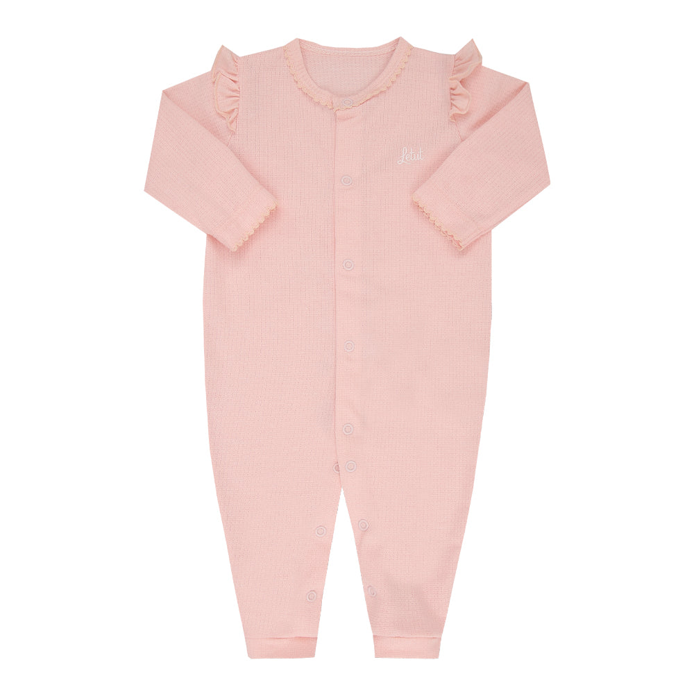 Macacão Bebê Rosa com Babados e Conforto Diário