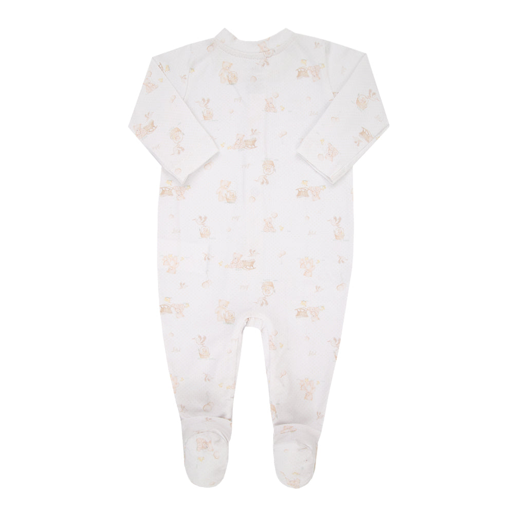 Macacão Bebê Branco com Estampa Suave e Conforto para o Dia a Dia