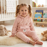 Conjunto Infantil com Moletom e Calça Plush Rosa