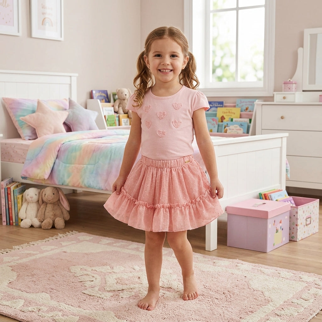 Conjunto Feminino Infantil Infanti Coração