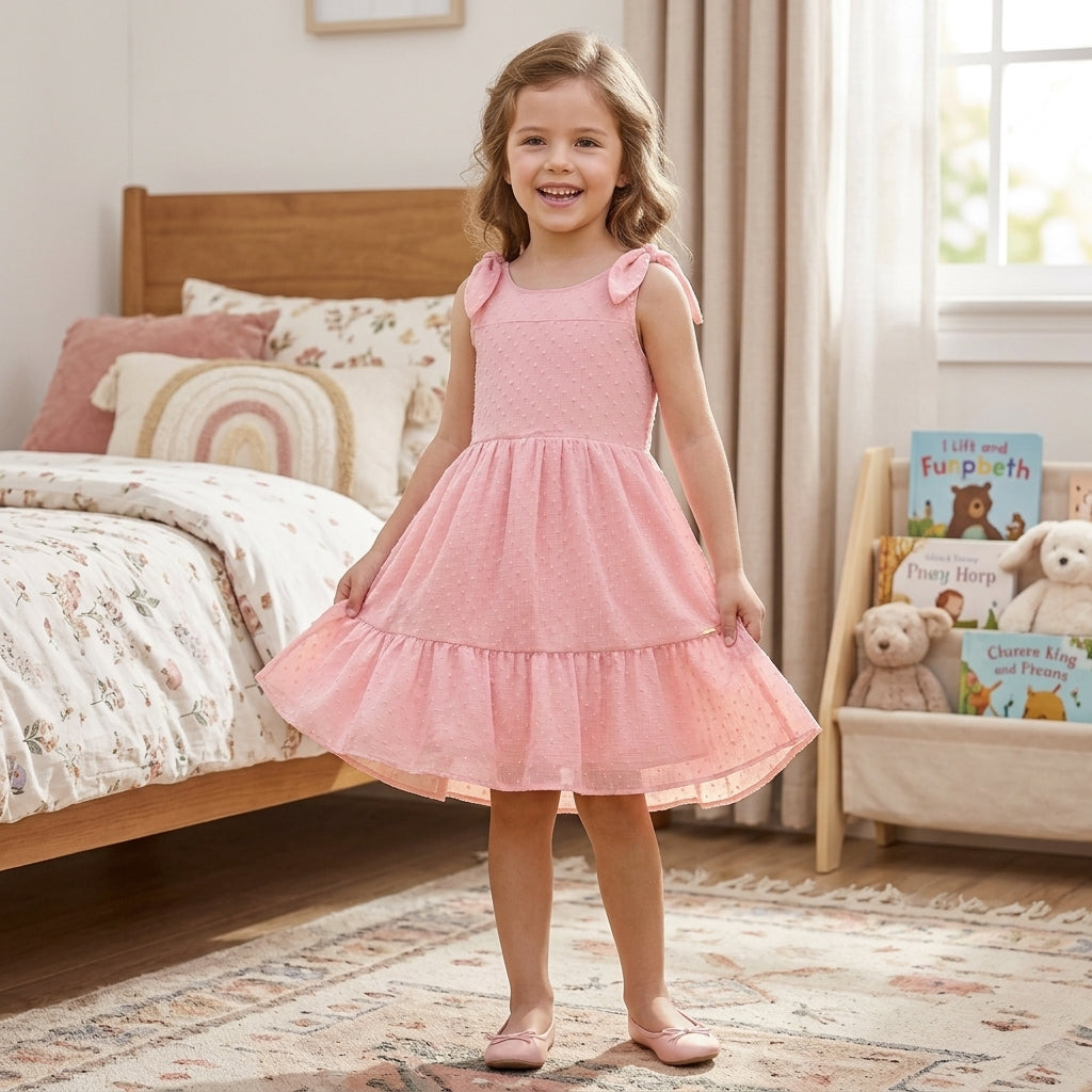 Vestido Feminino Infantil em Chiffon Shine