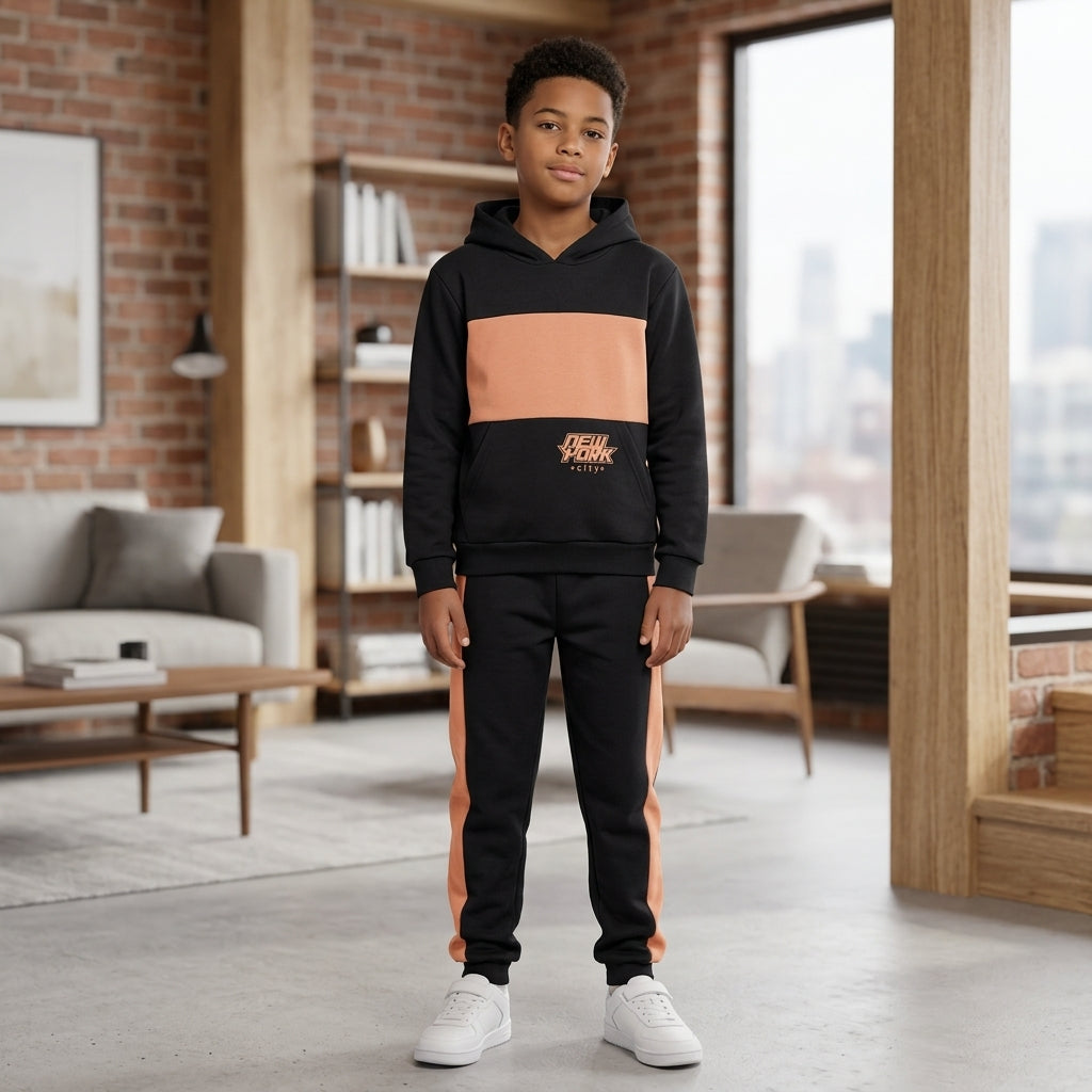 Conjunto de Moletom com Recorte Gorgurão e Estampa para Conforto e Estilo