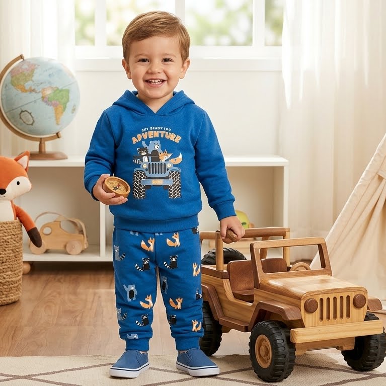 Conjunto de Moletom com Puff e Capuz – Estilo Urbano e Conforto Garantido