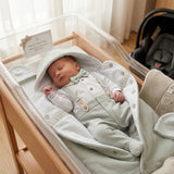 Kit Saida Maternidade de Bebê Social Cinza com Manta Elegante