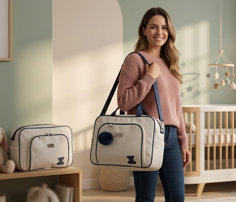 Kit Bolsa Menino Maternidade com 2 Peças – Organização e Estilo para Mamães